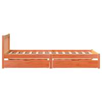 Bedframe zonder matras massief grenenhout wasbruin 75x190 cm - thumbnail