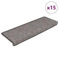 VidaXL Trapmatten zelfklevend 15st sisal-look 65x21x4cm grijs en beige - thumbnail