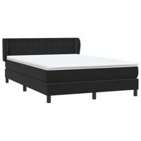 Boxspring met matras fluweel zwart 160x210 cm - thumbnail