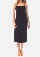 Gaubert kanten Onderjurk dames Extra lang - Spaghetti bandjes - Gladde onderjurk verstelbare bandjes - Zwart - Wit - Huidskleur - thumbnail