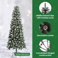 Kunstkerstboom met 300 LED Groen 240 cm PVC en Plastic en Staal - thumbnail