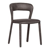 Woood Noble eetkamerstoel leerlook Zwart - thumbnail