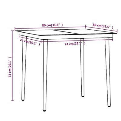 3-delige Tuinset met kussens zwart