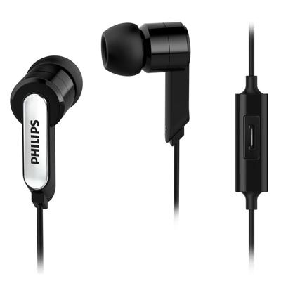 Hoofdtelefoon met microfoon Philips SHE1405BK/10 Zwart Siliconen