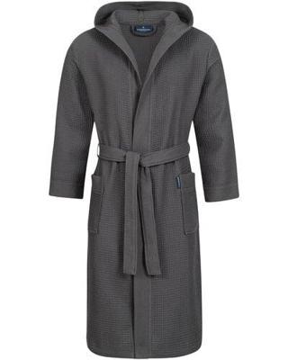Morgenstern Morgenstern badjas Andrea wafelstof met Capuchon 120cm Antraciet XL
