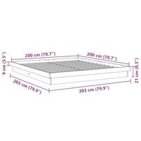 Bedframe zonder matras 200x200 cm massief hout eiken - thumbnail