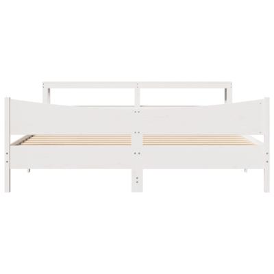 Bedframe met hoofdbord massief grenenhout wit 180x200 cm Bedframe met hoofdbord massief grenenhout wit 180x200 cm