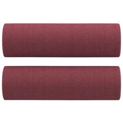 Tweezitsbank met sierkussens 120 cm stof wijnrood