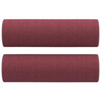 2-delige Loungeset met kussens stof wijnrood - thumbnail