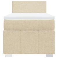 Boxspring met matras stof crèmekleurig 80x200 cm - thumbnail