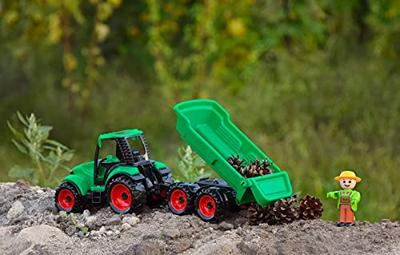 Lena tractor met aanhanger en speelfiguurtje - thumbnail