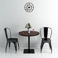 Bistrotafel rond 80x75 cm MDF en staal donker essenkleur - thumbnail