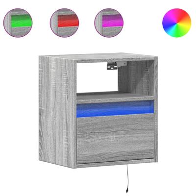 Tv-wandmeubel met LED-verlichting 180x31x45 cm grijs sonoma - thumbnail