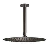 Hoofddouche Qisani Flow met plafonddouchearm Ø 30 cm Geborsteld Gun Metal - thumbnail
