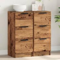 Dressoirs 2 st 30x30x70 cm bewerkt hout oud houtkleurig - thumbnail