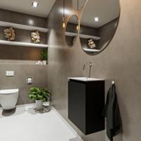 MONDIAZ TURE 40cm toiletmeubel urban. EDEN wastafel talc links geen kraangat - thumbnail