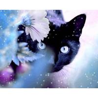 Diamond Painting Canvas Zwarte Kat - 40 x 50 cm - thumbnail