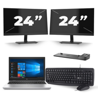 HP ProBook 650 G4 - Intel Core i5-8e Generatie - 15 inch - 16GB RAM - 256GB SSD - Windows 11 + 2x 24 inch Monitor - thumbnail