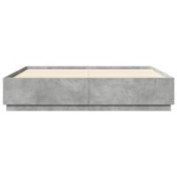 Bedframe bewerkt hout betongrijs 200x200 cm - thumbnail