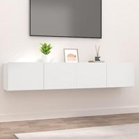 Tv-meubels 2 st 80x30x30 cm bewerkt hout wit - thumbnail