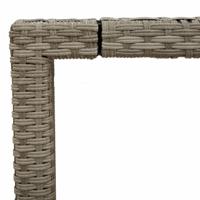 Tuintafel met glazen blad 190x90x75 cm poly rattan lichtgrijs - thumbnail