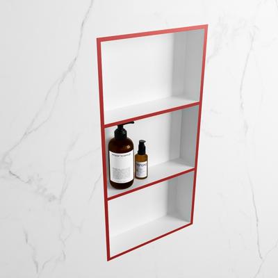 MONDIAZ EASY Nis 59,5x29,5cm in solid surface kleur Fire | Talc. 3 vakken geschikt voor in- of opbouw MONDIAZ EASY Nis 59,5x29,5cm in solid surface kleur Fire | Talc. 3 vakken geschikt voor in- of opbouw