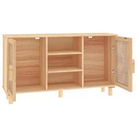 Dressoir 105x30x60 cm massief grenenhout en rattan bruin - thumbnail