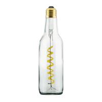 LED lamp in een heldere bierfles en met een spiraalvormige LED gloeidraad E27 fitting - thumbnail
