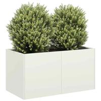VidaXL Plantenbak 80x40x40 cm koudgewalst staal wit - thumbnail