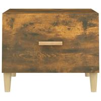 Salontafel 50x50x40 cm bewerkt hout gerookt eikenkleurig - thumbnail