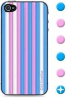 id America Cushi Stripe Soft Foam Pad voor iPhone 4/4S - 1 verpakking, Candy Blue. - thumbnail