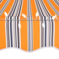 VidaXL Luifel handmatig uitschuifbaar met led 200 cm geel en blauw - thumbnail