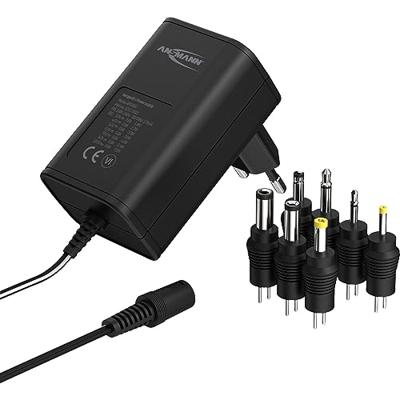 ANSMANN - Alimentatore di rete da 12 V APS 600, fino a max. 600 mA (7 adattatori universali), adattatore di rete per piccoli dispositivi elettrici regolabile da 3 a 12 Volt