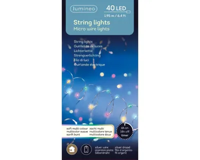 Strengverlichting 40 LED multikleur batt
