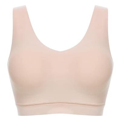 Bralette top met vulling - Soft Stretch - Padded top - Bralette / BH Top naadloos dames - Rood - zwart - Huidskleur
