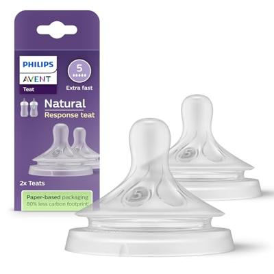 Set van 2 Philips AVENT Natural Response spenen, 5 stromingen naar keuze doorzichtig
