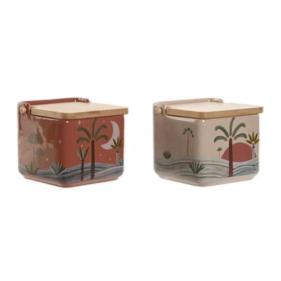 Zoutvaatje met deksel Home ESPRIT Beige Roze Terra cotta Lila Bamboe 750 ml 14 x 12,5 x 12 cm (2 Stuks) Zoutvaatje met deksel Home ESPRIT Beige Roze Terra cotta Lila Bamboe 750 ml 14 x 12,5 x 12 cm (2 Stuks)