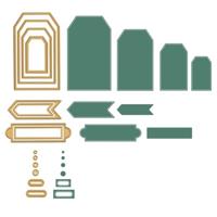 Vaessen Creative • mini snij- en embossingmallen geschulpte cirkels & vierkanten 6st. - thumbnail