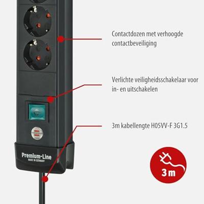 Brennenstuhl 1951160608 Stekkerdoos met schakelaar Zwart 1 stuk(s) Brennenstuhl 1951160608 Stekkerdoos met schakelaar Zwart 1 stuk(s)
