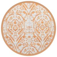 VidaXL Buitentapijt arakil ø200 cm polypropeen oranje en wit - thumbnail