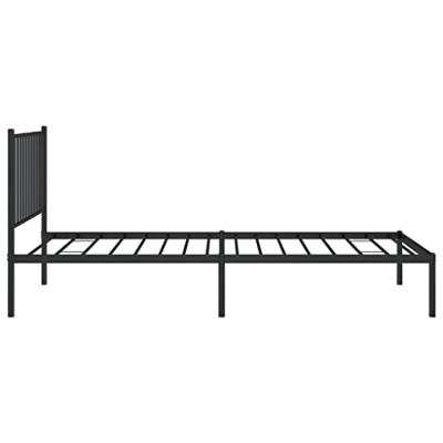 Bedframe met hoofdbord metaal zwart 90x200 cm Bedframe met hoofdbord metaal zwart 90x200 cm
