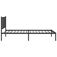 Bedframe met hoofdbord metaal zwart 90x200 cm - thumbnail