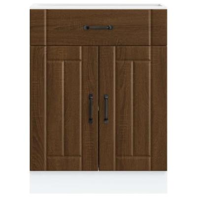 Keuken onderkast Lucca bewerkt hout bruin eikenkleur Keuken onderkast Lucca bewerkt hout bruin eikenkleur