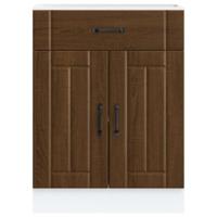 Keuken onderkast Lucca bewerkt hout bruin eikenkleur - thumbnail