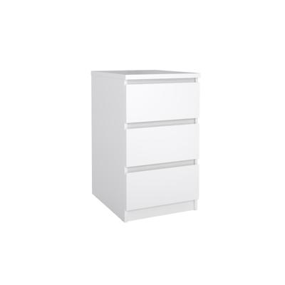 Nachtkastje Naia - 3 lades - hoogglans wit - Leen Bakker