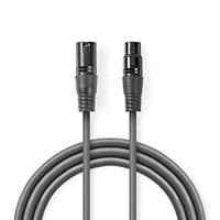 Gebalanceerde XLR-Audiokabel | XLR 3-pins male - XLR 3-pins female | 20 m | Grijs - thumbnail