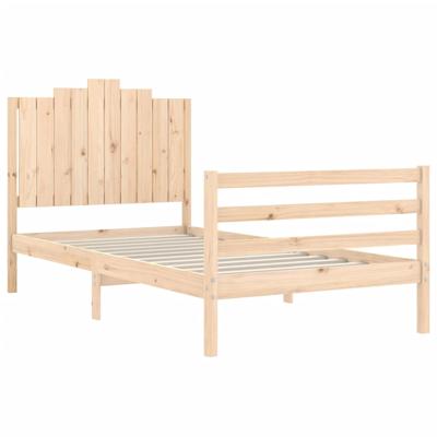 Bedframe met hoofdbord massief hout