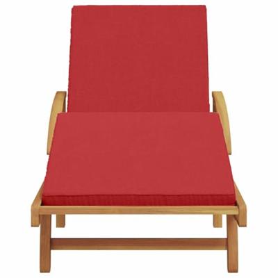 Ligstoel met kussen Rood 200 x 67 x 84cm Massief acaciahout