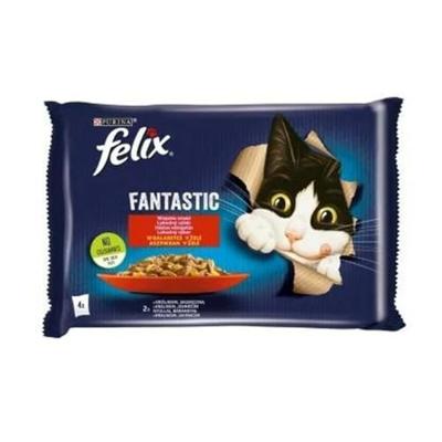 Felix Fantastic konijn, lam - nat kattenvoer 340g (4x 85g)
