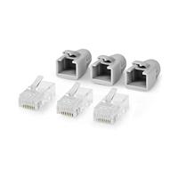 RJ45-Connector | RJ45 Pass Through | Stevig/Gesnoerd UTP CAT6 | Recht | Verguld | 10 Stuks | PVC | Grijs - thumbnail